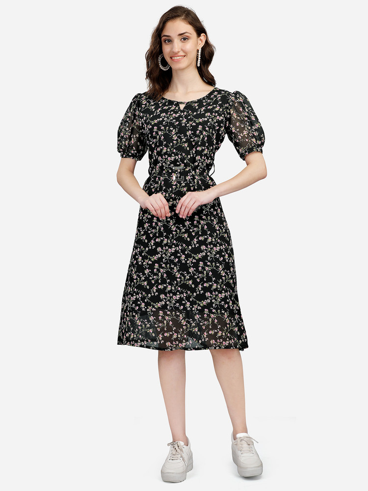 Vstylefashion Women A-line Black Dress - Buy Vstylefashion Women A-line Black Dress Online at Best Prices in India | Flipkart.com