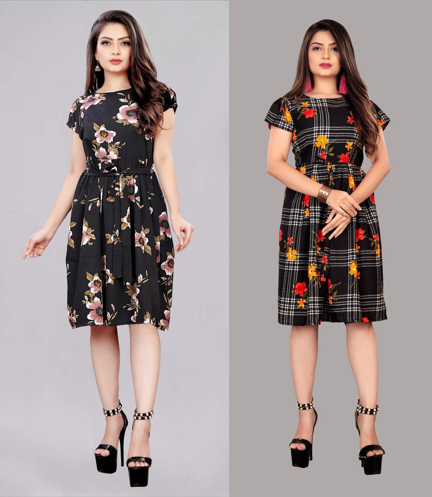 Modli 20 Fashion Women Fit and Flare Multicolor Dress Buy Modli 20 Fashion Women Fit and Flare Multicolor Dress Online at Best Prices in India Flipkart