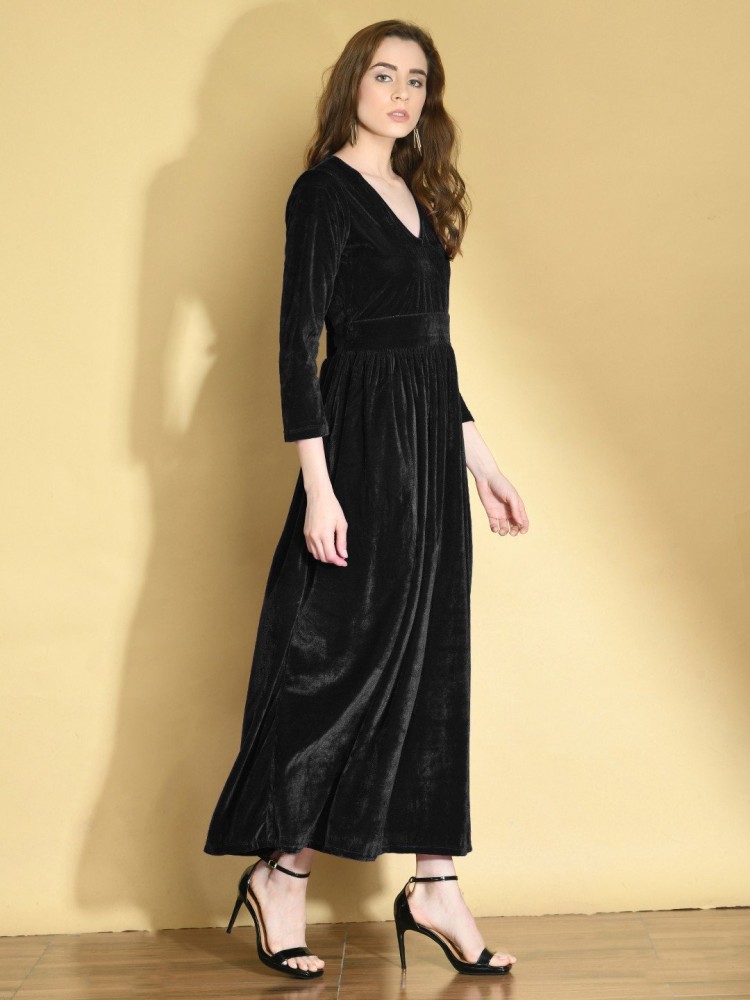 Raabta fashion store black long dress