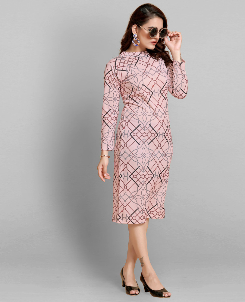 JIYAKURTI Women Sheath Pink Dress - Buy JIYAKURTI Women Sheath Pink Dress  Online at Best Prices in India | Flipkart.com