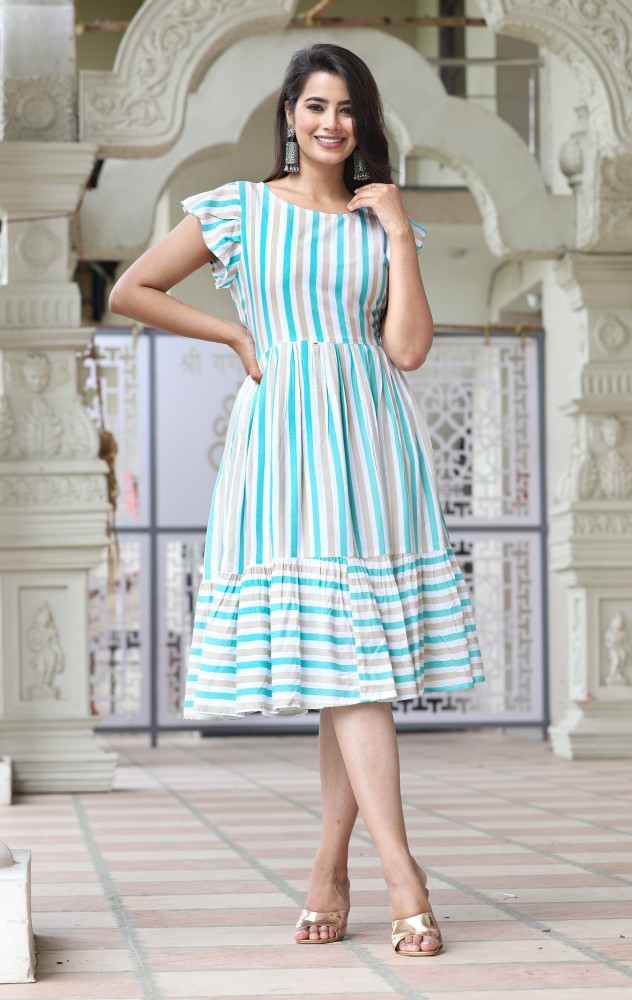 Striped frock outlet designs