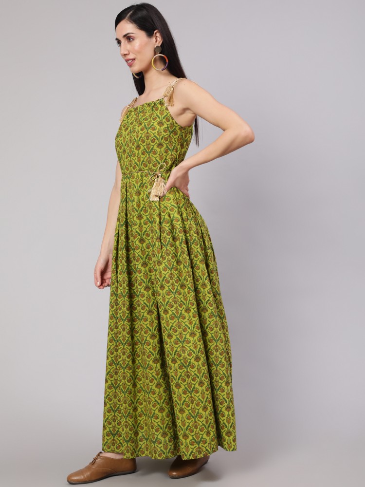 Aks women's store maxi green dress