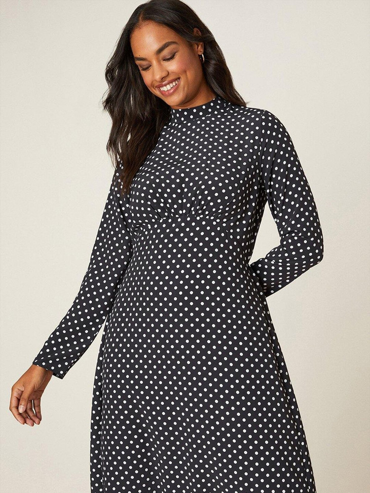 Dorothy perkins black and white polka dot dress online