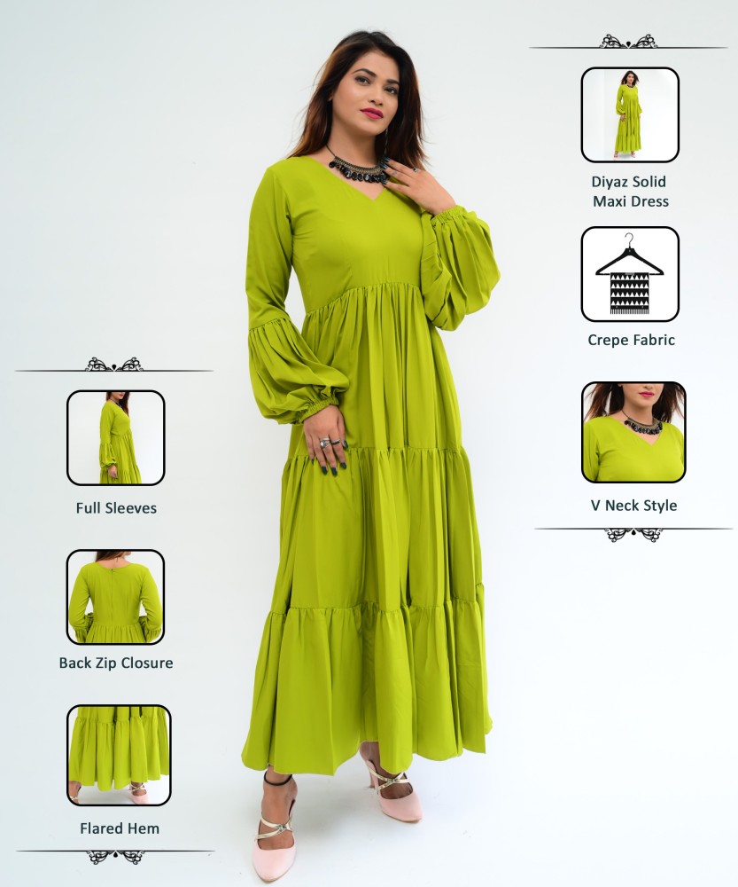 diyaz Women Maxi Light Green Dress Buy diyaz Women Maxi Light Green Dress Online at Best Prices in India Flipkart