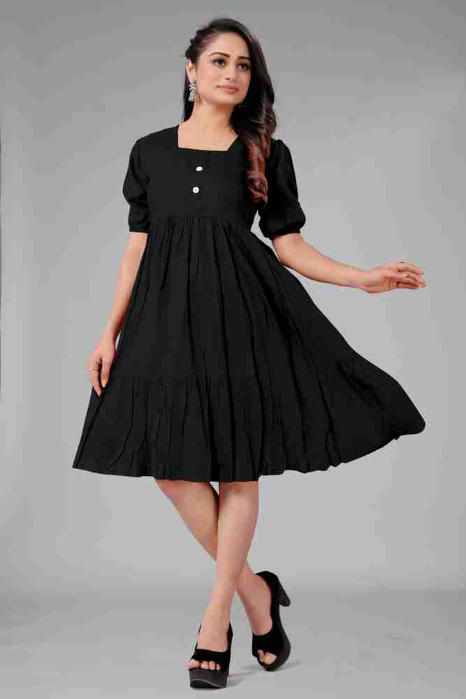 APROACH COLLECTION Women Fit and Flare Black Dress Buy APROACH COLLECTION Women Fit and Flare Black Dress Online at Best Prices in India Flipkart