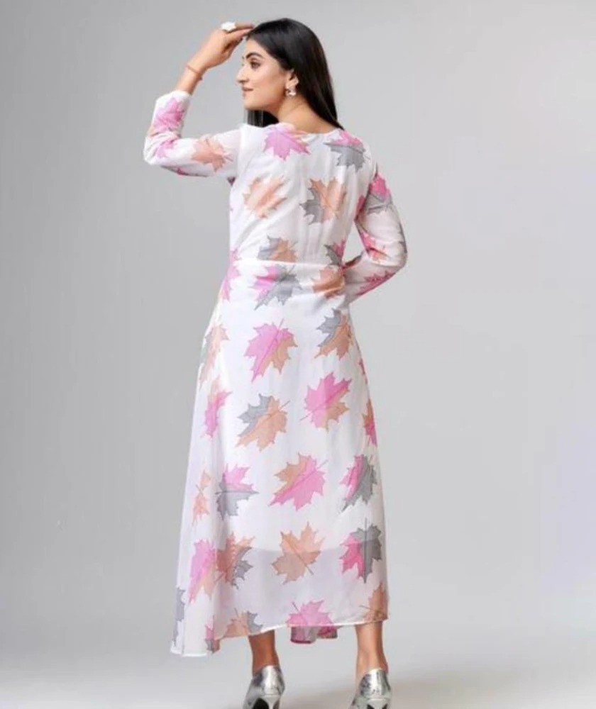Omsharda Women Fit and Flare White Dress - Buy Omsharda Women Fit