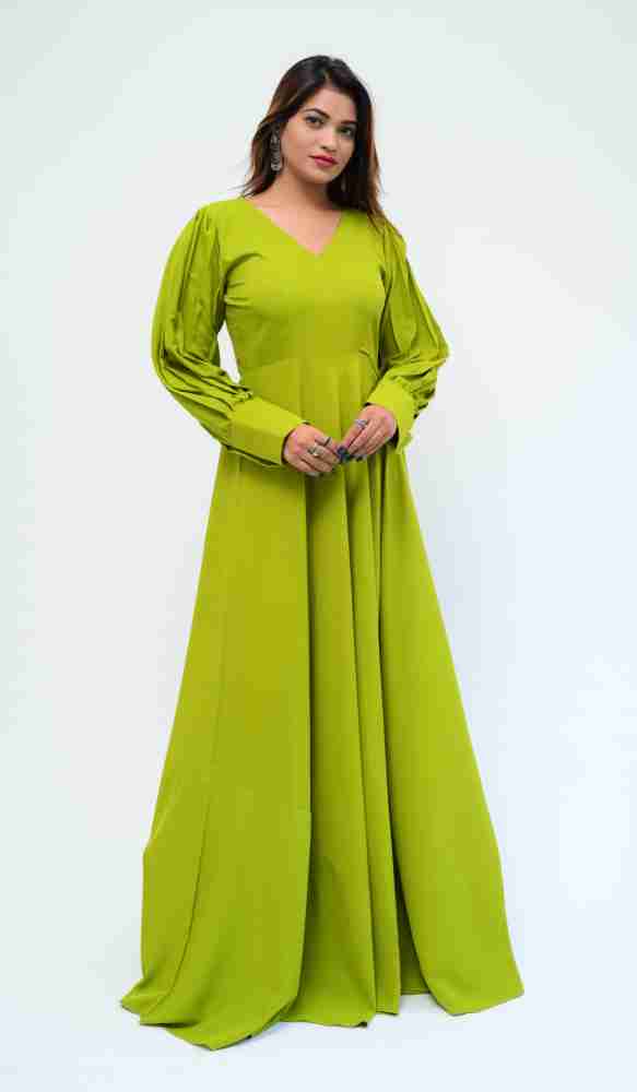 Lime green colour dress best sale