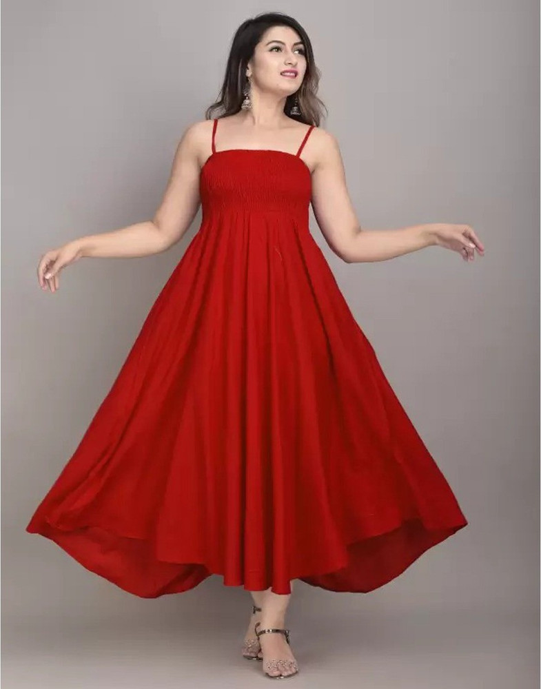 Plain clearance red frock