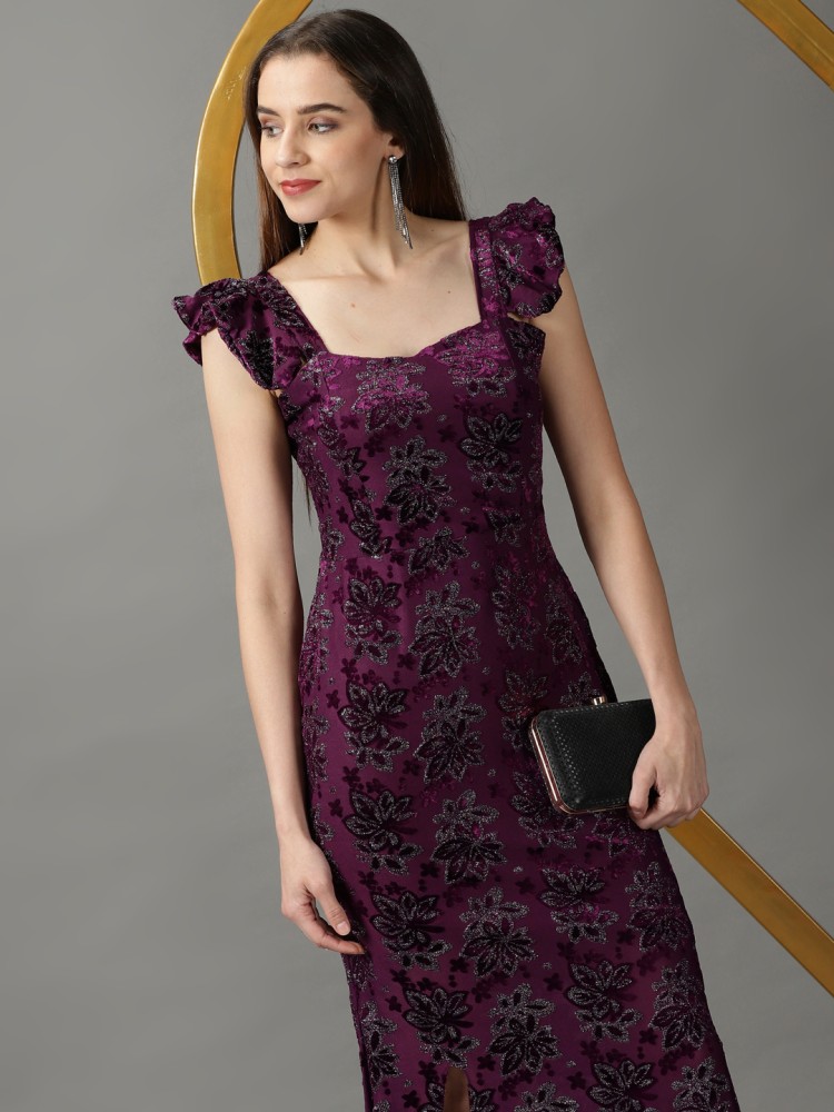 Plum colored sheath on sale dress