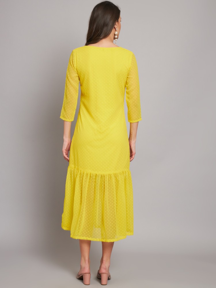 Buy Mustard Yellow Dresses & Gowns for Women by HELLO DESIGN Online