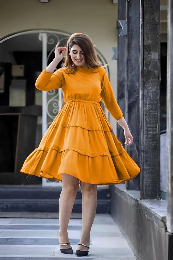 Mustard yellow outlet dress