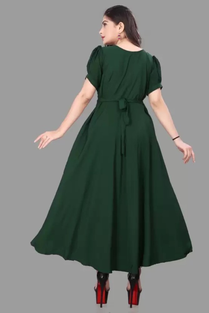 Dark green casual on sale dress