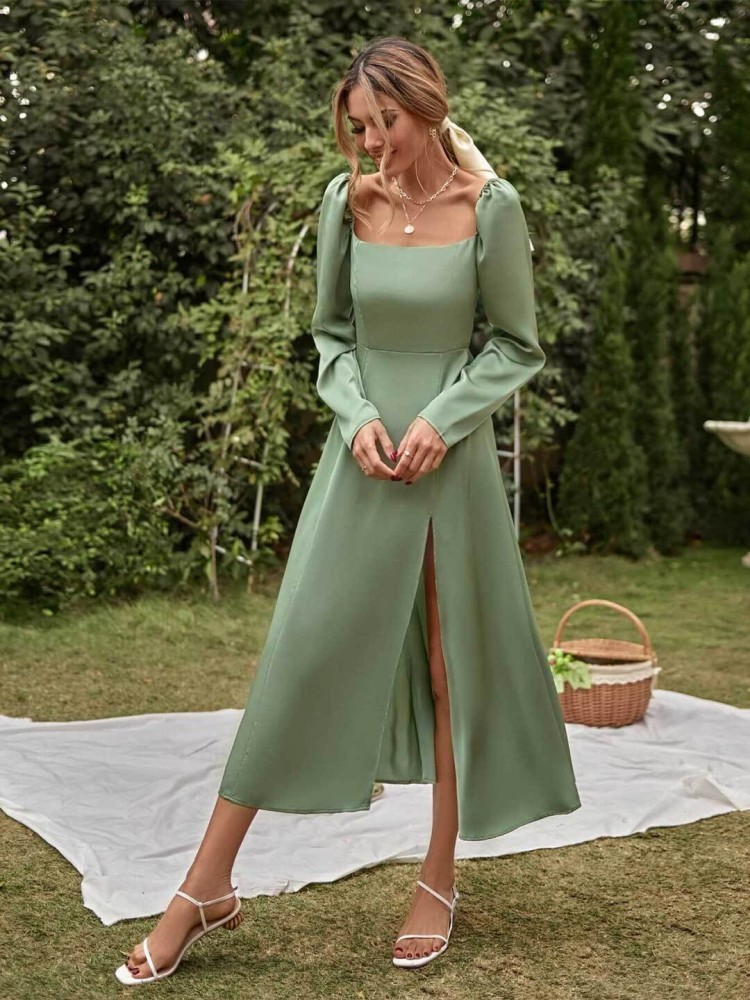 Light olive deals green dress