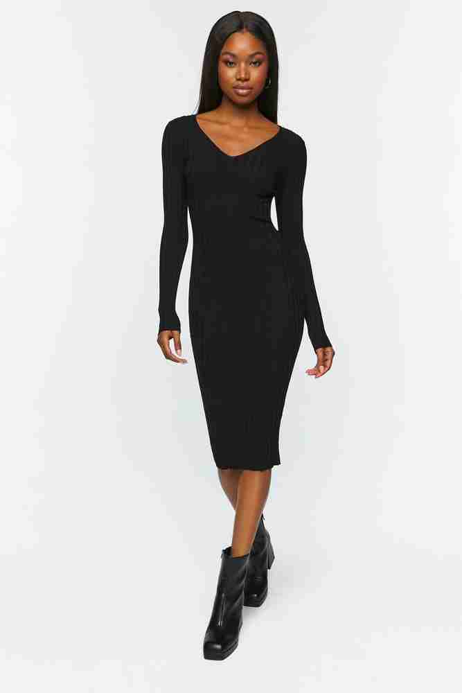 Forever 21 black sales long sleeve dress