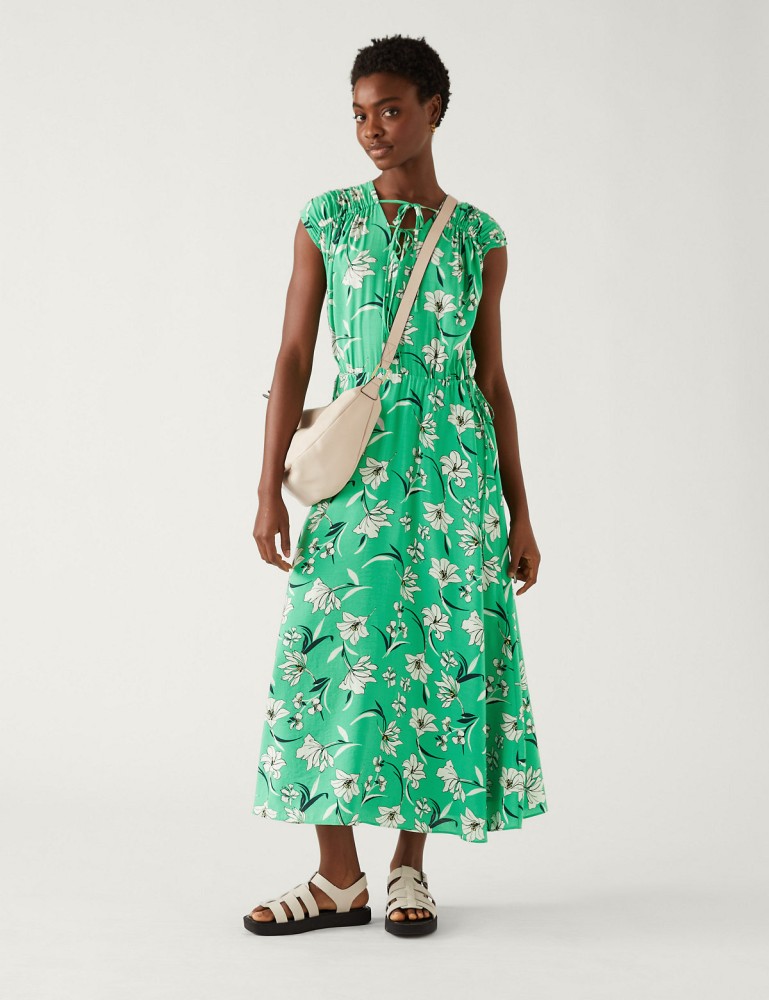 Marks and sale spencer green dress