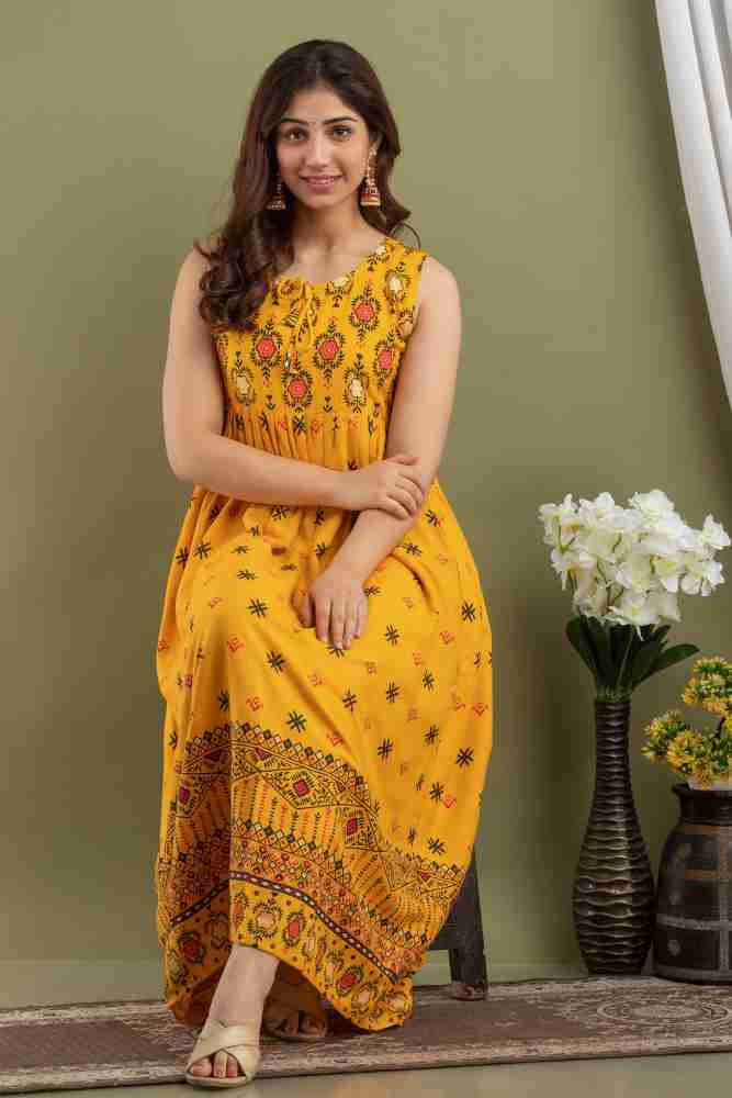 Yellow colour store dress for haldi