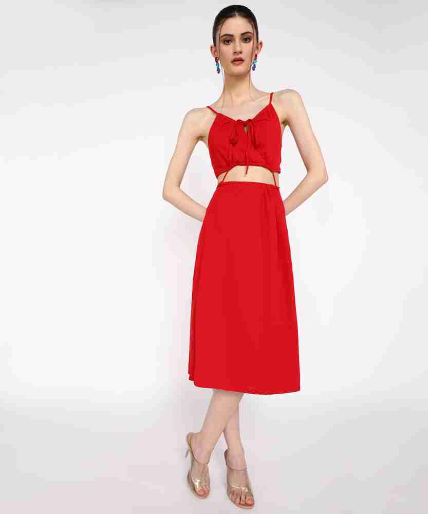 FOREVER 21 Women Two Piece Dress Red Dress Buy FOREVER 21 Women