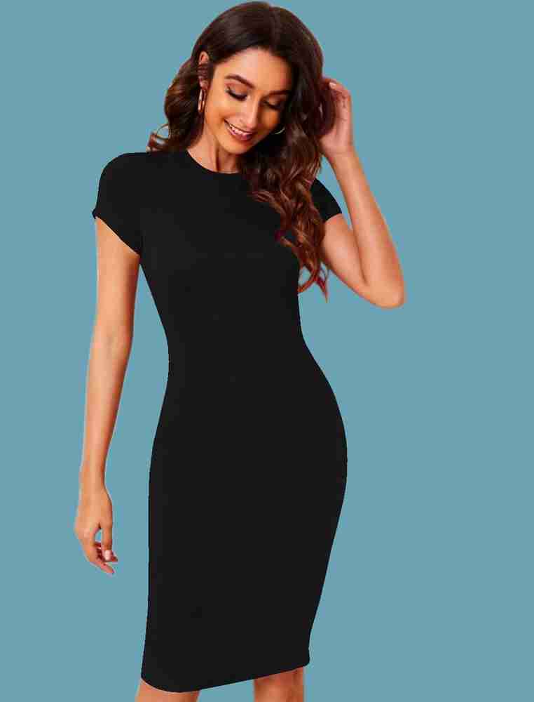 Black bodycon deals dress outfit
