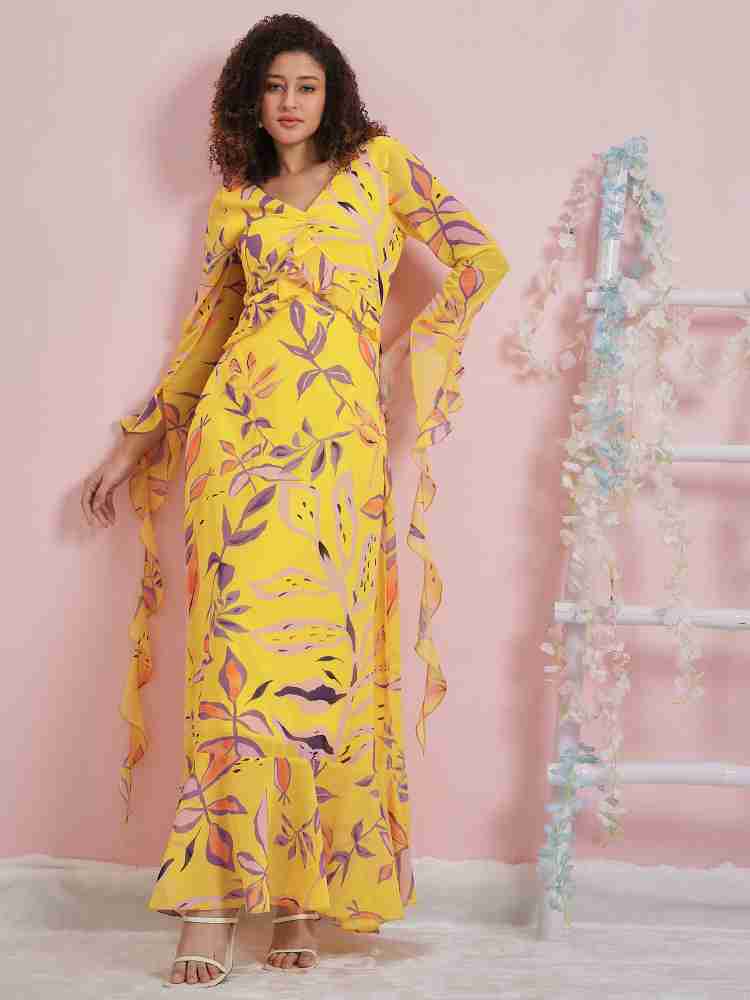 ATHENA Women Maxi Yellow Dress