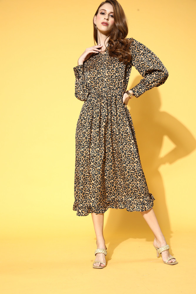 PLUSS Women Maxi Beige Dress - Buy PLUSS Women Maxi Beige Dress Online at  Best Prices in India | Flipkart.com