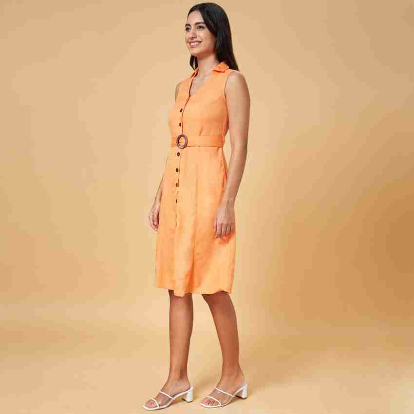 Honey By Pantaloons Women A-line Orange Dress - Buy Honey By Pantaloons  Women A-line Orange Dress Online at Best Prices in India