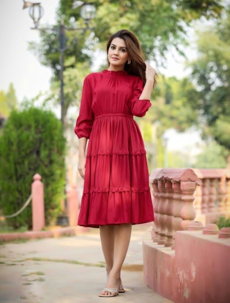 Flipkart hot sale red gown