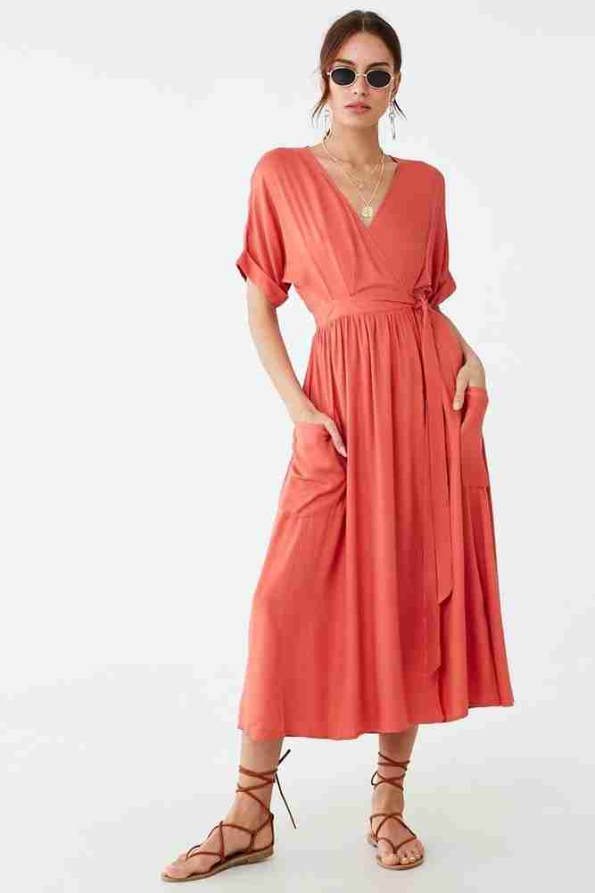FOREVER 21 Women A line Red Dress Buy FOREVER 21 Women A line