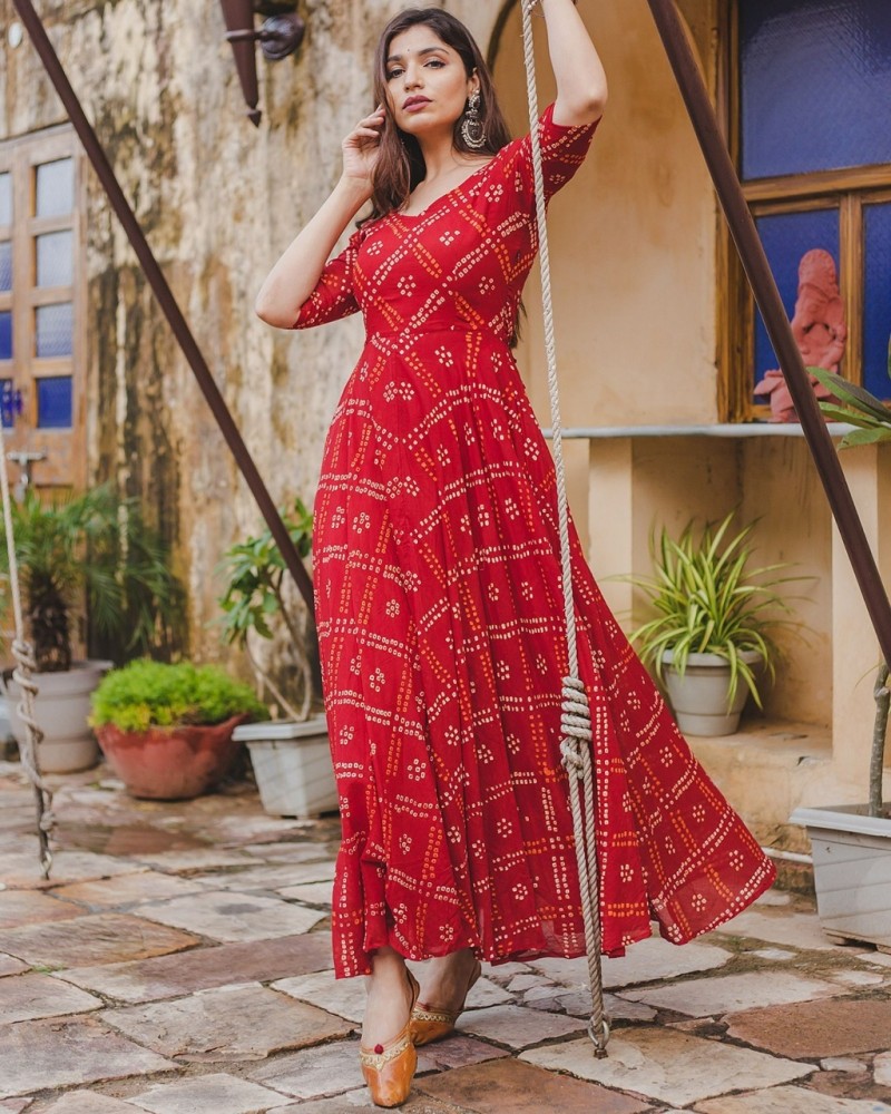 Flipkart red gown sale