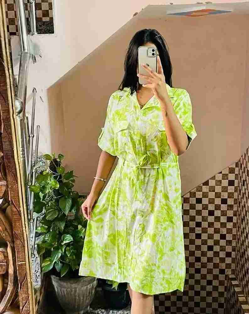Light green floral dress top