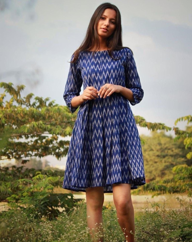 ATSNI Women Fit and Flare Blue Dress Buy ATSNI Women Fit and Flare Blue Dress Online at Best Prices in India Flipkart