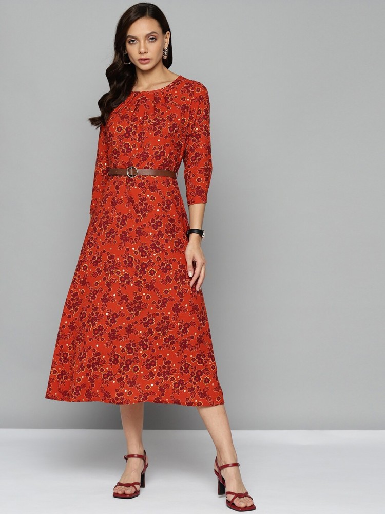 Buy online Women's Fit & Flare Floral Dress from western wear for Women by  Wisstler for ₹429 at 57% off