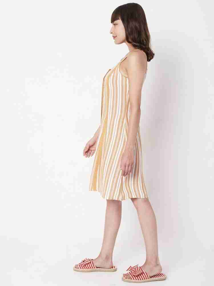 VERO MODA Women A-line Beige Dress - Buy VERO MODA Women A-line Beige Dress  Online at Best Prices in India