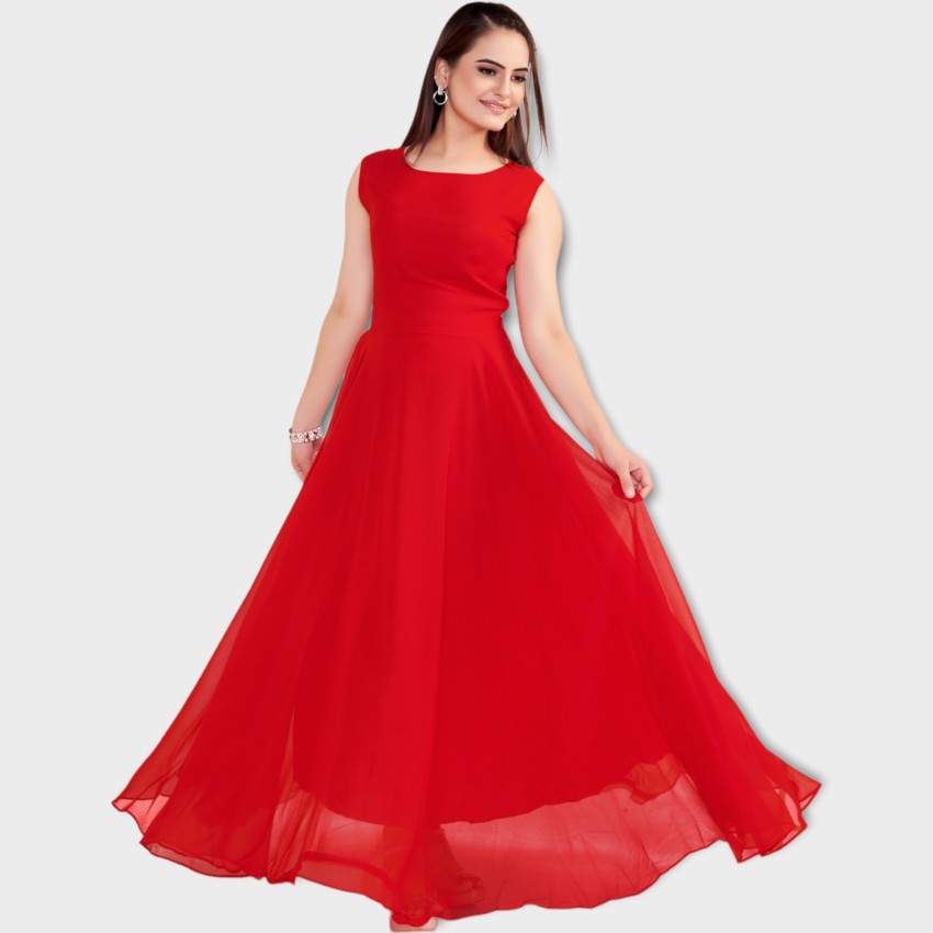 Red gown deals on flipkart