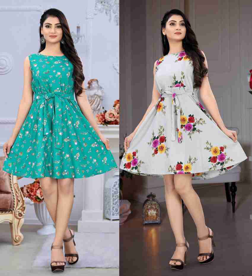 Helboriest Women Fit and Flare Multicolor Dress Buy Helboriest