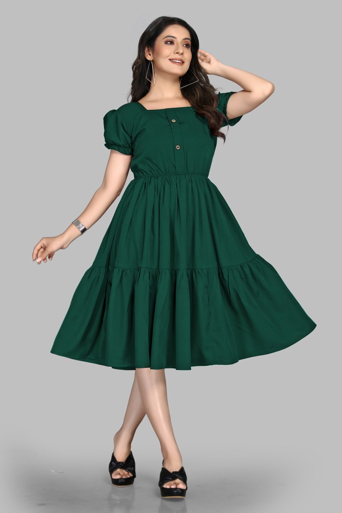 Gown  Green georgette plain gown  Fashiondealin