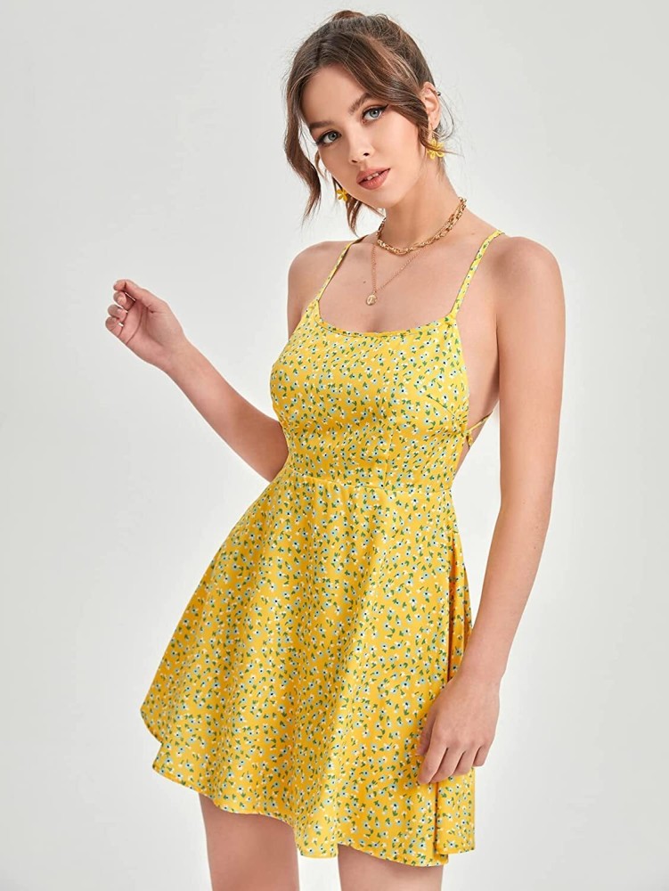 Forever 21 Dresses : Buy Forever 21 Yellow Solid Ribbed Cami Mini Dress  Online|Nykaa Fashion