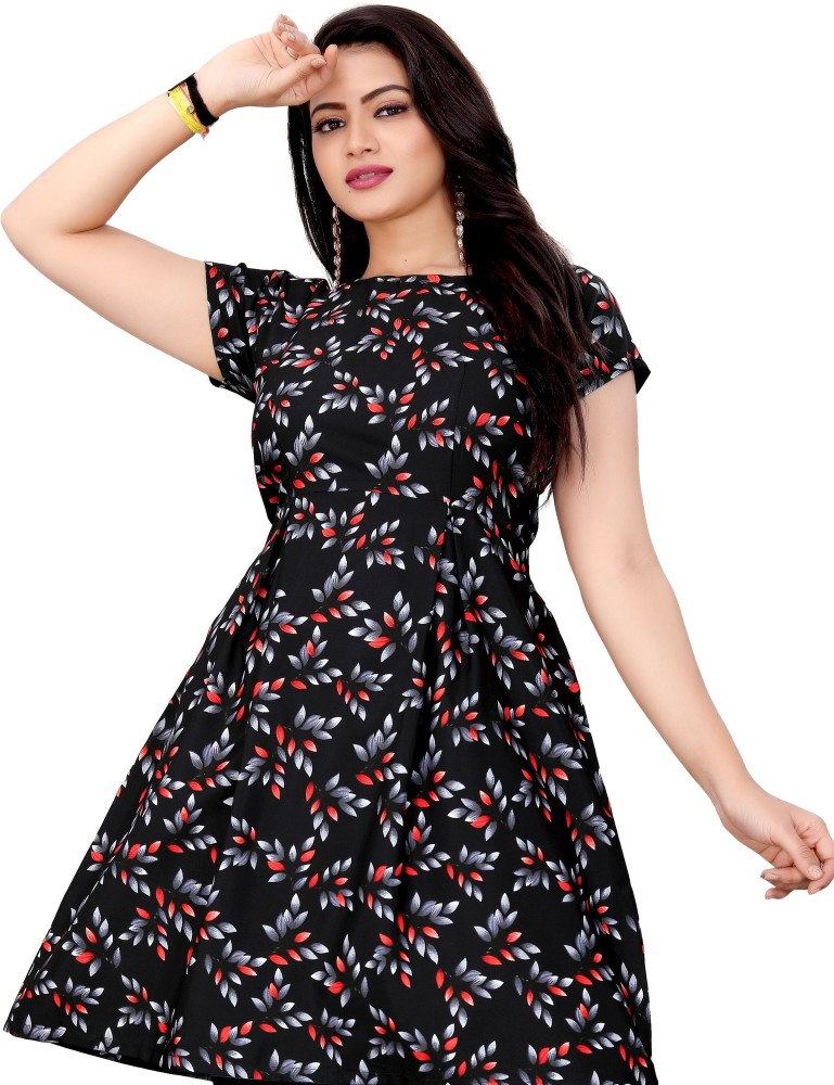 HARPA Women Fit and Flare Black Dress - Buy Black HARPA Women Fit and Flare  Black Dress Online at Best Prices in India
