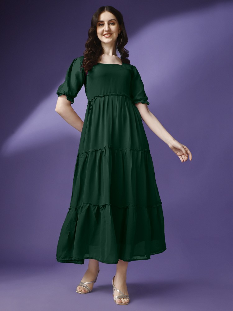 Buy Green Dresses & Gowns for Women by FEMVY Online