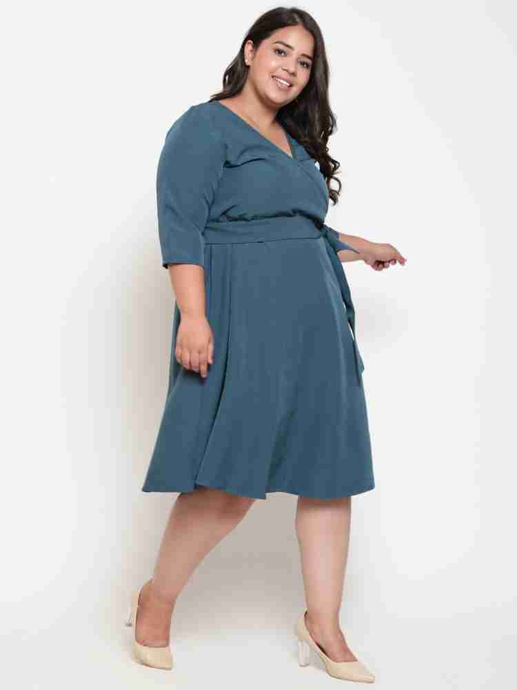 Amydus Women Wrap Blue Dress - Buy Amydus Women Wrap Blue Dress