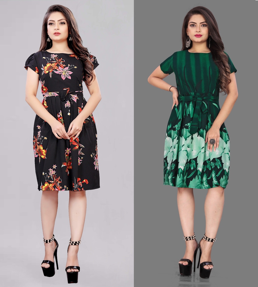 tanvi creation Women Fit and Flare Green Dress Buy tanvi creation Women Fit and Flare Green Dress Online at Best Prices in India Flipkart