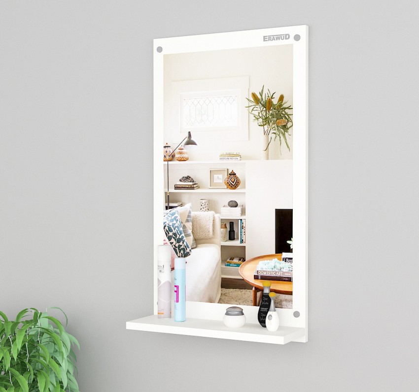 Dressing mirror with clearance shelf