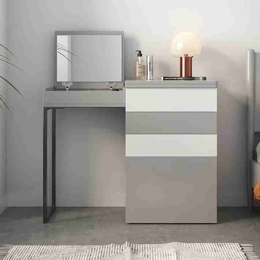 NG Decor Makeup Vanity with Mirror Foldable Dressing Table with Stool Hidden Drawer Engineered Wood Dressing Table Price in India Buy NG Decor Makeup Vanity with Mirror Foldable Dressing Table