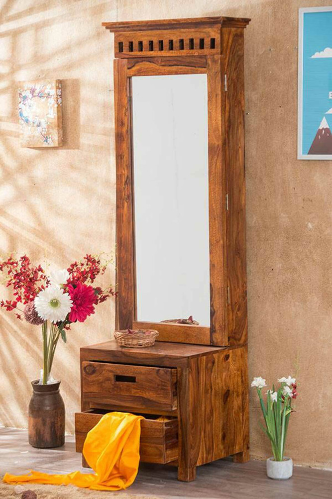 Dressing table with mirror best sale door
