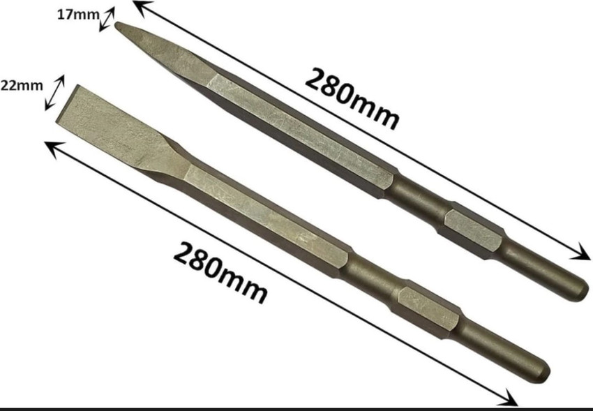 HIGH IMPAC DEMOLITION HAMMER DRILL BITS FLAT 22X280MM POINTED 17X280MM BITS Price in India Buy HIGH IMPAC DEMOLITION HAMMER DRILL BITS FLAT 22X280MM POINTED 17X280MM BITS online at Flipkart