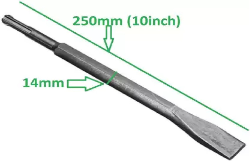GrabMoor Heavy duty 14X250mm Flat SDS hammer drill Bit For