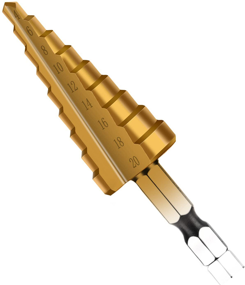 BANISTROKES Metal Center Drilling Steel Step Drill Bit Hand Tool Metal Hole Opener 4 20mm Large HSS Steel Step Cone Drill Countersink Titanium Bit Set Hole Price in India Buy BANISTROKES Metal