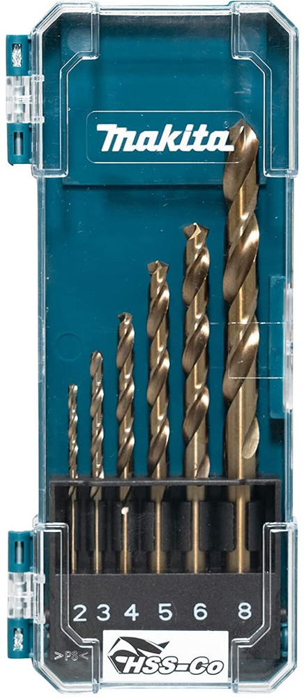 MAKITA D 75758 HSS CO Drill bit set of 6 Pcs for Stainless steel 2 3 4 5 6 8mm with Hard Plastic Case Price in India Buy MAKITA D 75758 HSS CO Drill bit set of 6