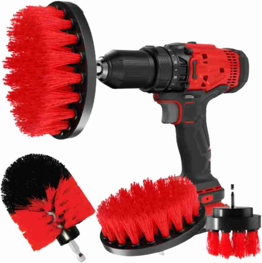 RED STRAP 26 Piece Drill Brush Set for Cleaning Power Scrubber Pad