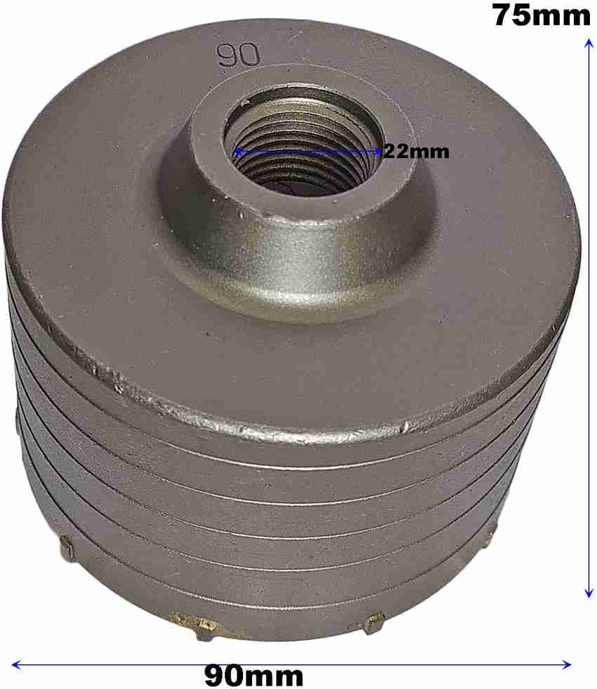 DUMDAAR 90mm Concrete Hole Saw with 300mm Concrete Rod set for