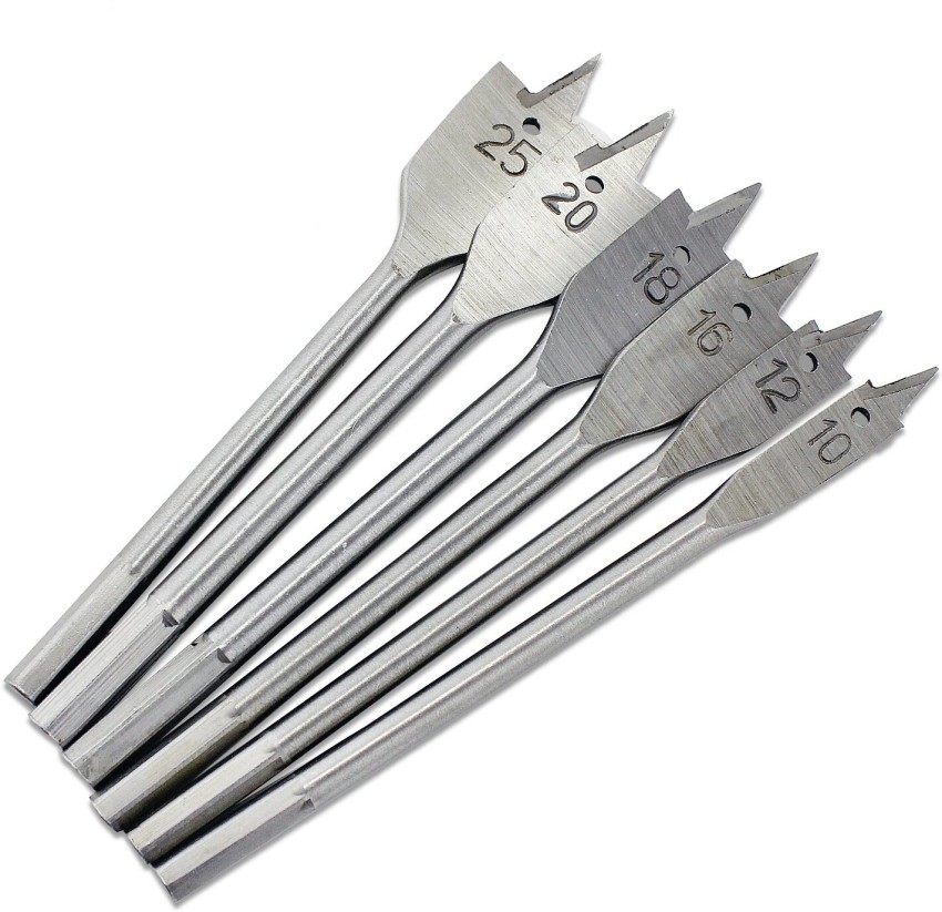 6 Pieces Flat Spade Woodworking Hex Shank Drill Bit, 10/12/16/18